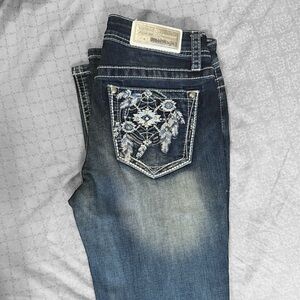 Embroidered Blue Denim Jeans Grace
